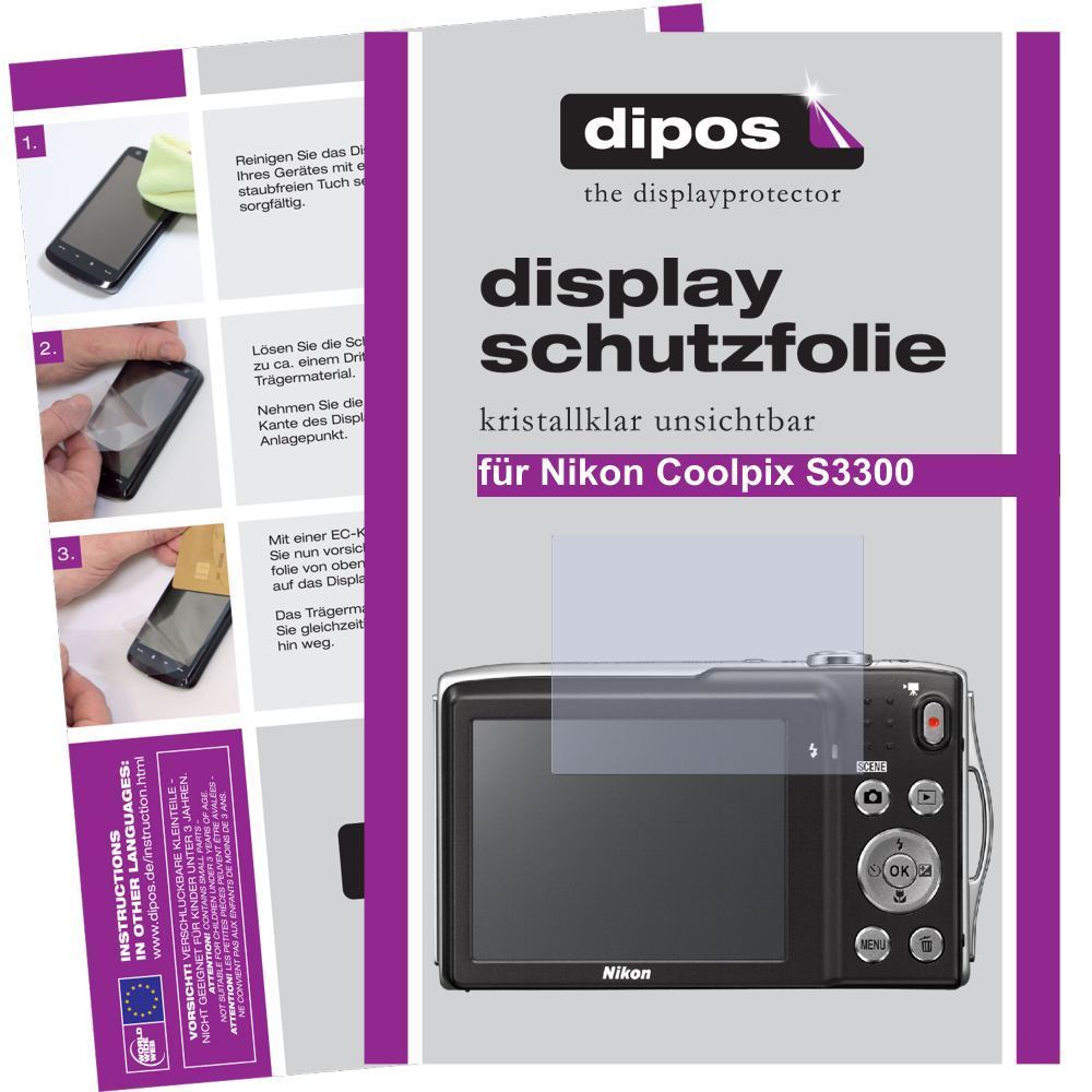 2x Schutzfolie klar für Coolpix S3300 Nikon Displa (1)