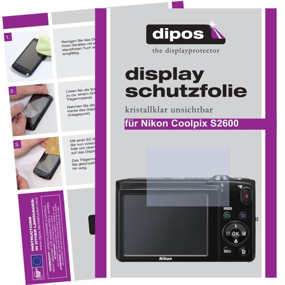 2x Schutzfolie klar für Coolpix S2600 Nikon Displa (1)