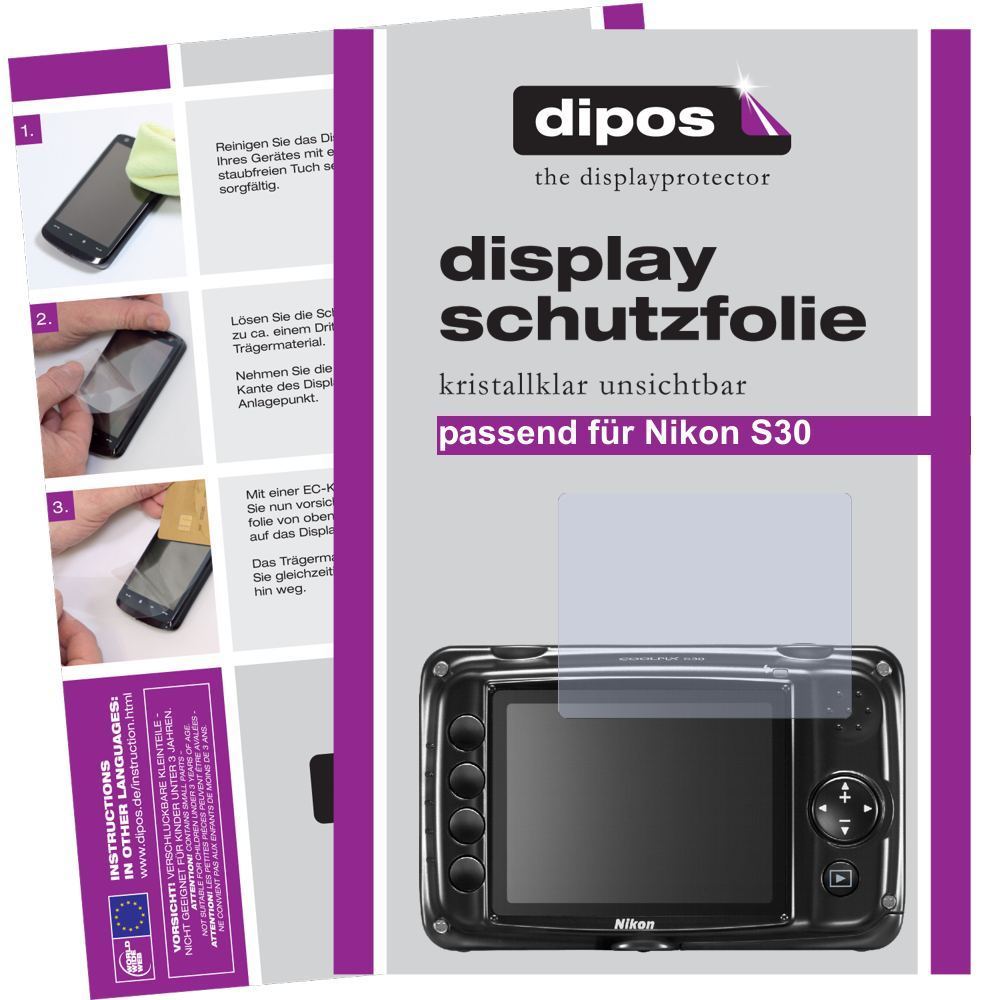 2x Schutzfolie klar für Coolpix S30 Nikon Display- (1)