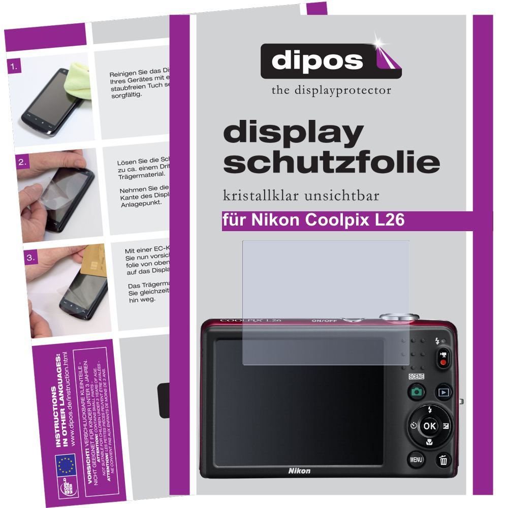 2x Schutzfolie klar für Coolpix L26 Nikon Display- (1)