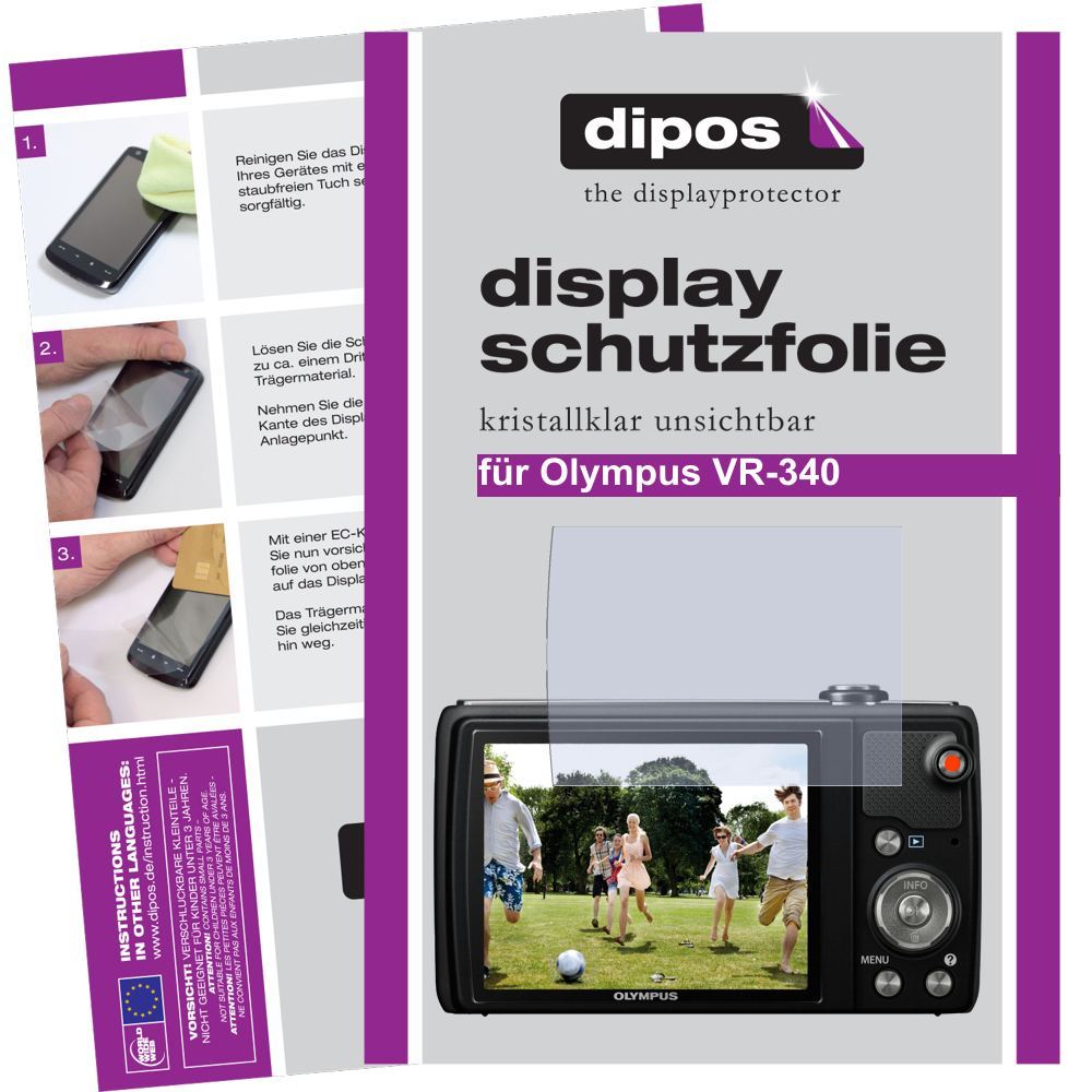 2x Schutzfolie klar für VR-340 Olympus Display-Sch (1)