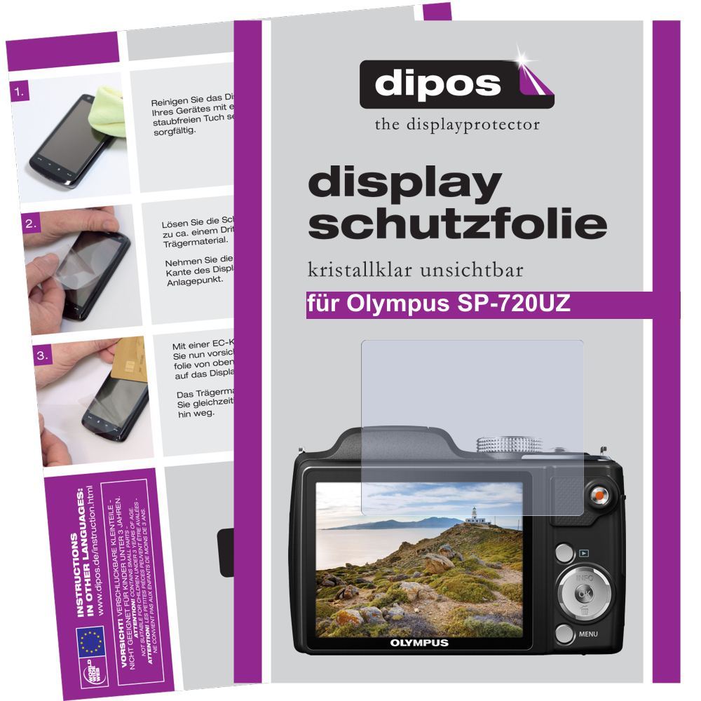 2x Schutzfolie klar für SP-720 UZ Olympus Display- (1)