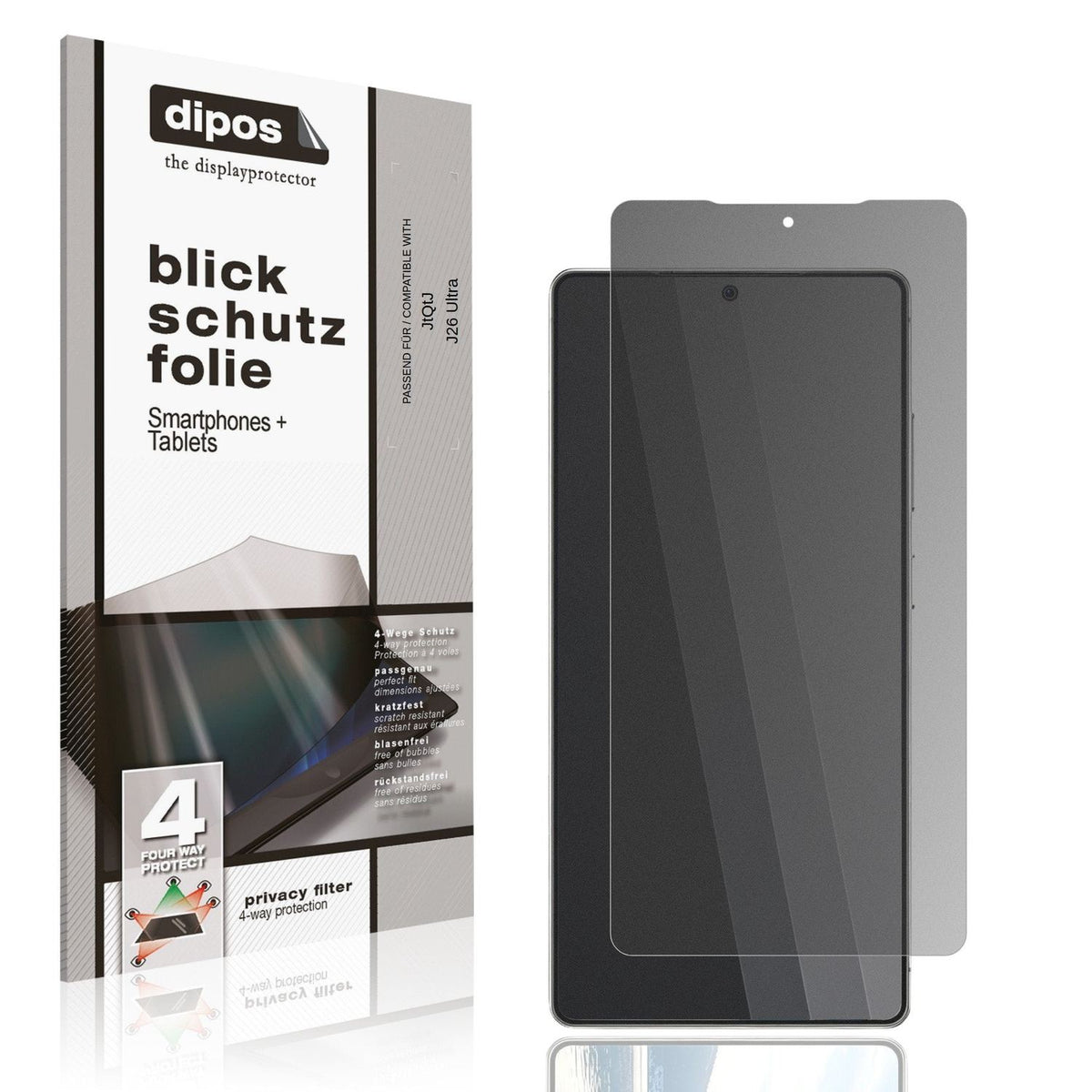 Blickschutzfolie für JtQtJ J26 Ultra matt Schutzfolie Privacy