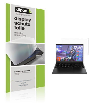 Matte Displayschutzfolie von dipos passend für jumper N95 17.6 Zoll, präziser Zuschnitt und blasenfrei montiert