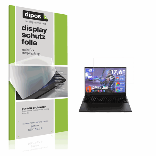 Matte Displayschutzfolie von dipos passend für jumper N95 17.6 Zoll, präziser Zuschnitt und blasenfrei montiert