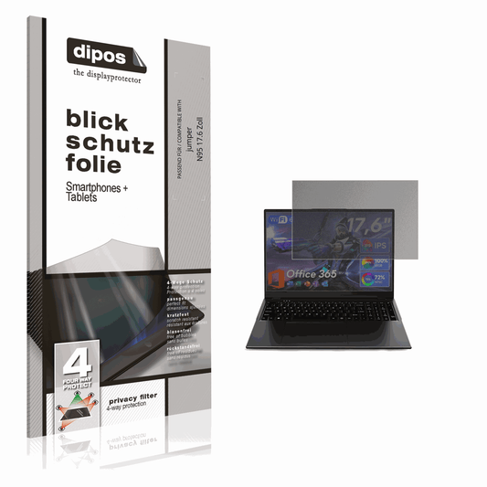 Blickschutzfolie von dipos passend für jumper N95 17.6 Zoll, präziser Zuschnitt und blasenfrei montiert