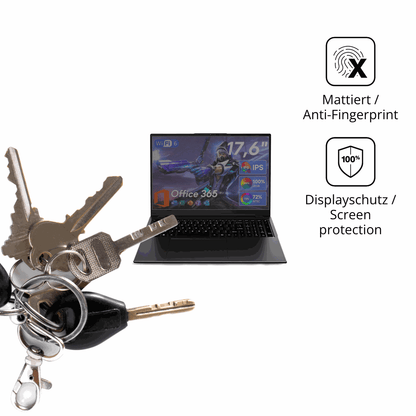 dipos Displayschutz für jumper N95 17.6 Zoll, mattierte Oberfläche, Blickschutzfilter und perfekter Passform