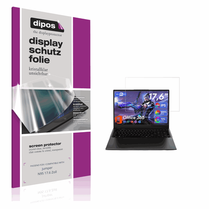 Klare Displayschutzfolie von dipos passend für jumper N95 17.6 Zoll, präziser Zuschnitt und blasenfrei montiert