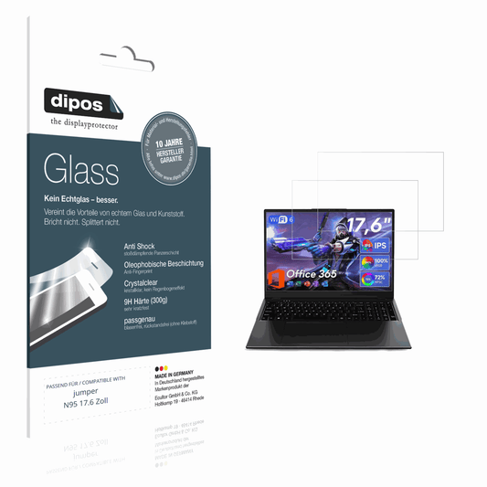 Klare Displayschutzfolie von dipos passend für jumper N95 17.6 Zoll, 9H kratzfest und blasenfrei montiert