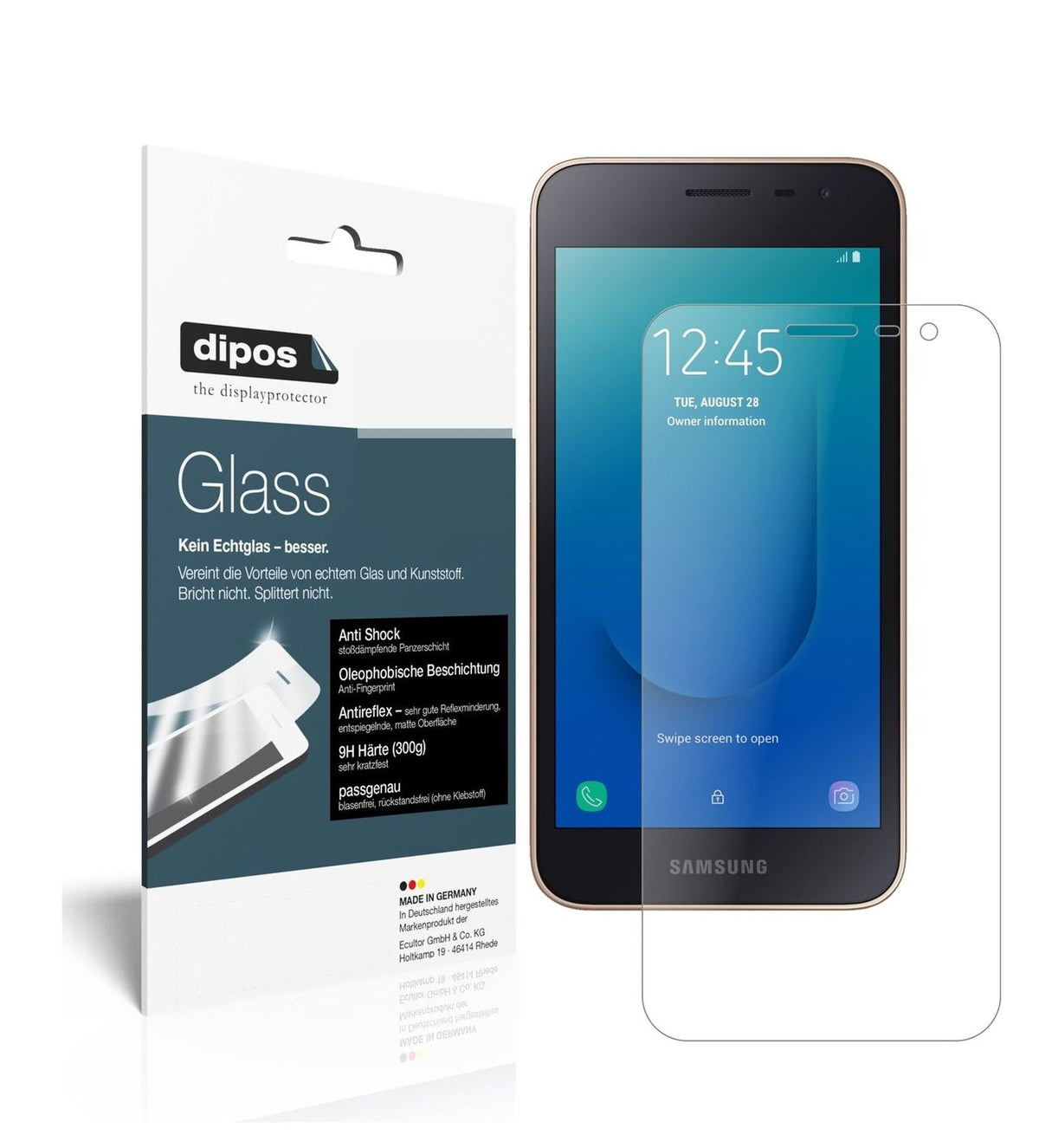 1x 9H Schutzfolie matt für Samsung Galaxy J2 Core (2018) Panzerfolie
