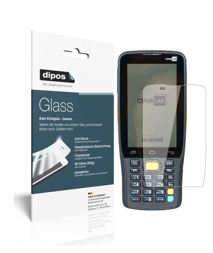 Klare Displayschutzfolie von dipos passend für CipherLab RK25, 9H kratzfest und blasenfrei montiert
