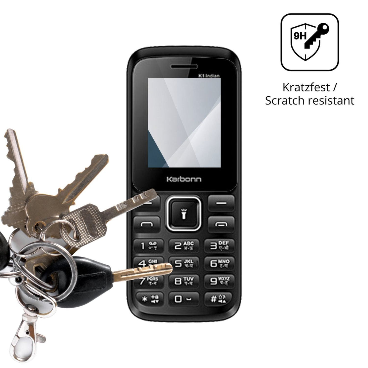 dipos Displayschutz für Karbonn K1 Indian, transparente Oberfläche, perfekte Passform auch für die Rundungen