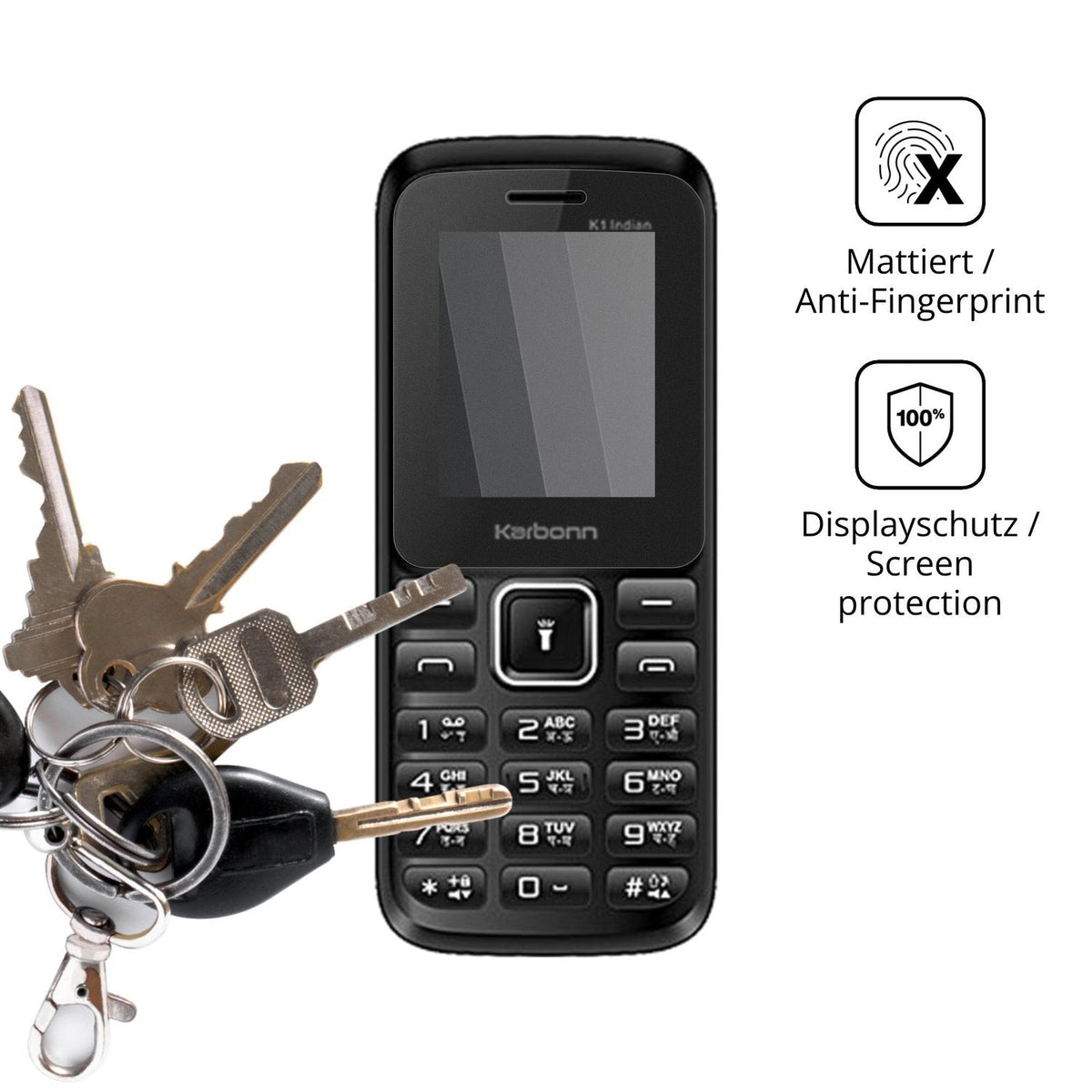 dipos Displayschutz für Karbonn K1 Indian, mattierte Oberfläche, Blickschutzfilter und perfekter Passform