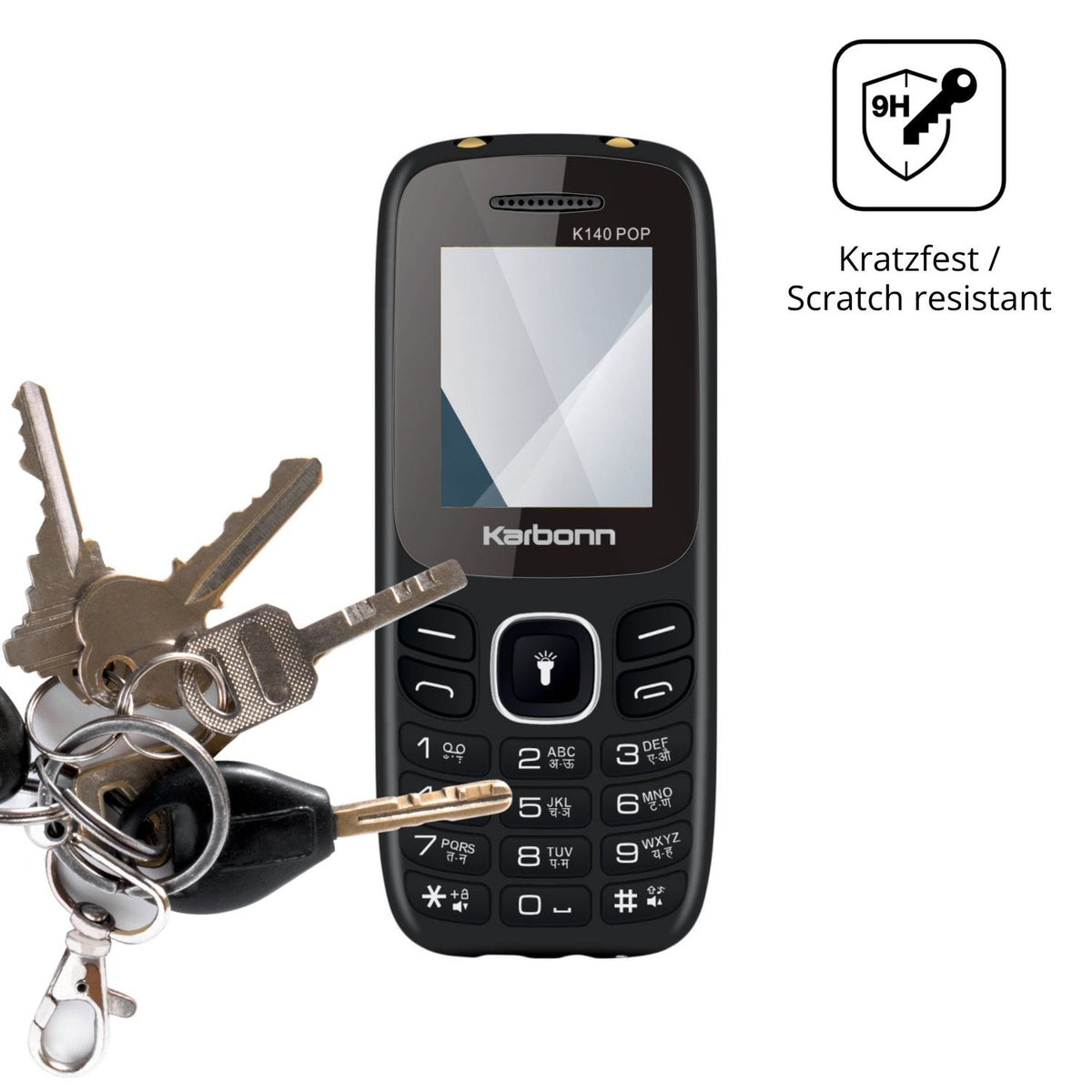 dipos Displayschutz für Karbonn K140 Pop, transparente Oberfläche, perfekte Passform auch für die Rundungen