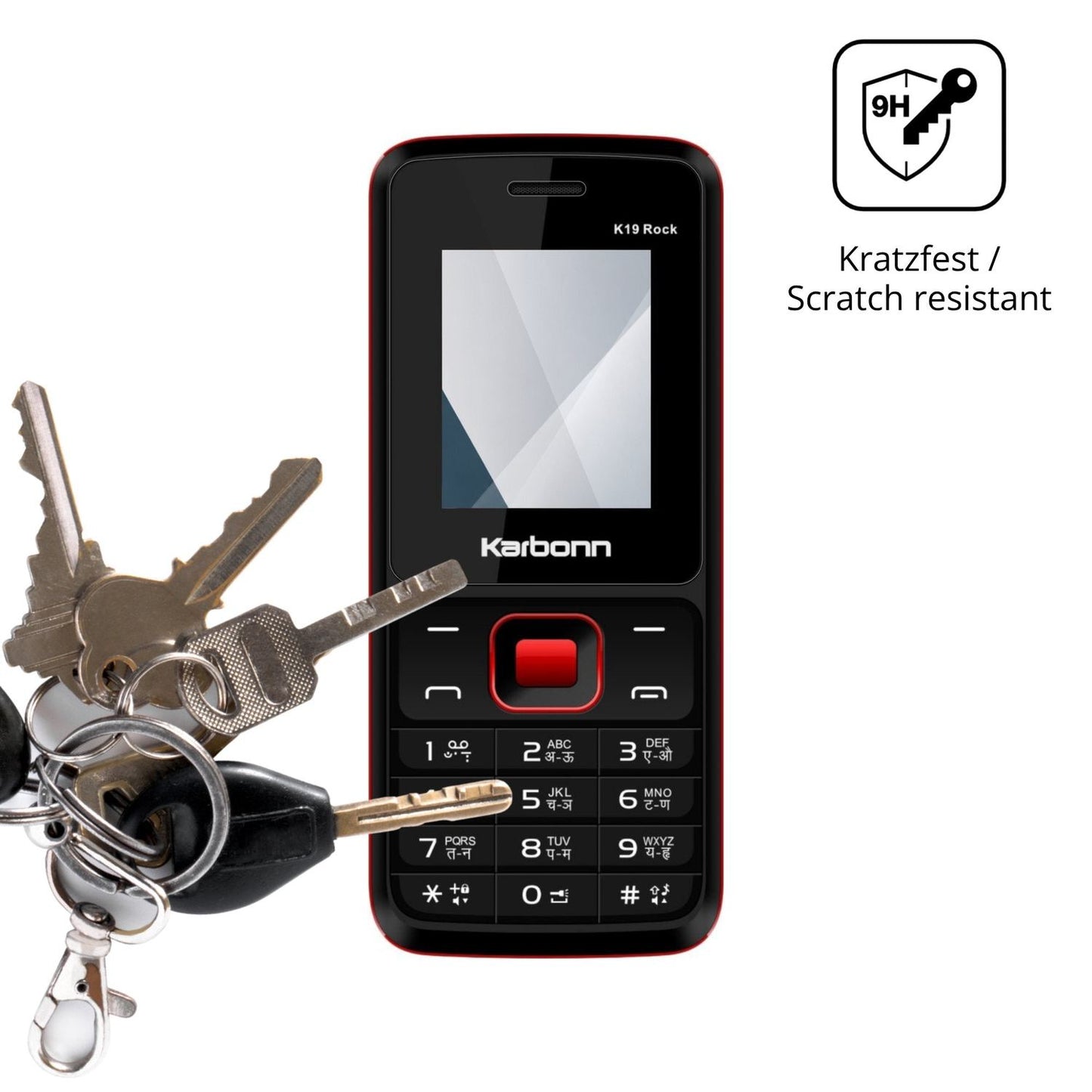 dipos Displayschutz für Karbonn K19 Rock, transparente Oberfläche, perfekte Passform auch für die Rundungen