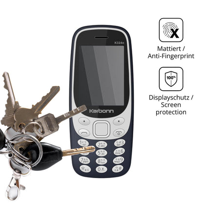dipos Displayschutz für Karbonn K324n, mattierte Oberfläche, Blickschutzfilter und perfekter Passform