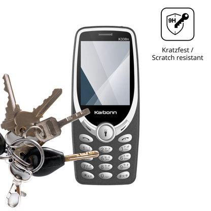 dipos Displayschutz für Karbonn K338n, transparente Oberfläche, perfekte Passform auch für die Rundungen