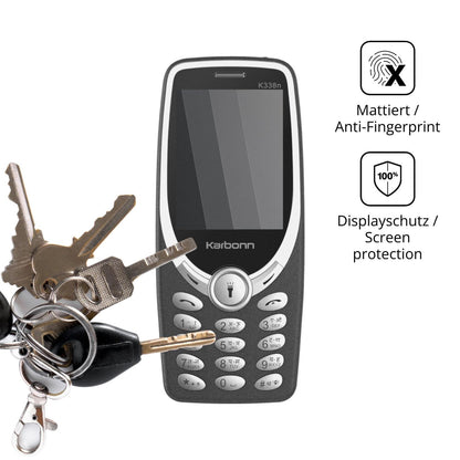 dipos Displayschutz für Karbonn K338n, mattierte Oberfläche, Blickschutzfilter und perfekter Passform