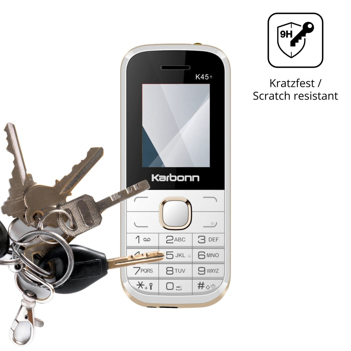 dipos Displayschutz für Karbonn K45 Plus, transparente Oberfläche, perfekte Passform auch für die Rundungen
