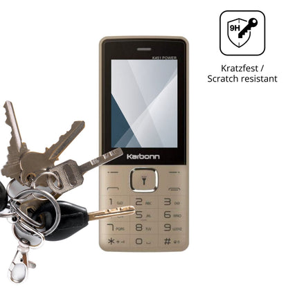 dipos Displayschutz für Karbonn K451 Power, transparente Oberfläche, perfekte Passform auch für die Rundungen