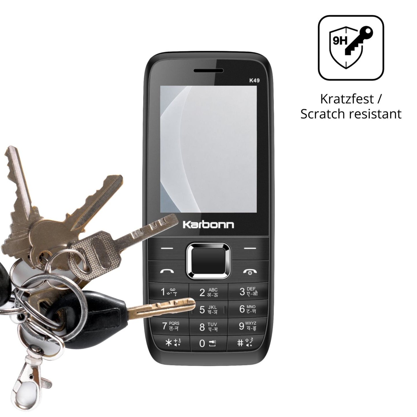 dipos Displayschutz für Karbonn K49, mattierte Oberfläche, robuste Festigkeit und perfekte Passform