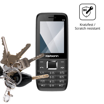 dipos Displayschutz für Karbonn K49, transparente Oberfläche, perfekte Passform auch für die Rundungen