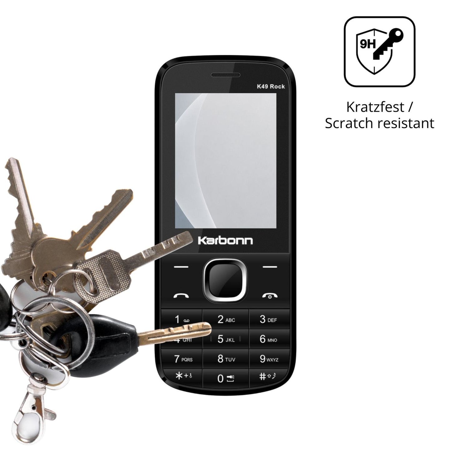 dipos Displayschutz für Karbonn K49 Rock, mattierte Oberfläche, robuste Festigkeit und perfekte Passform