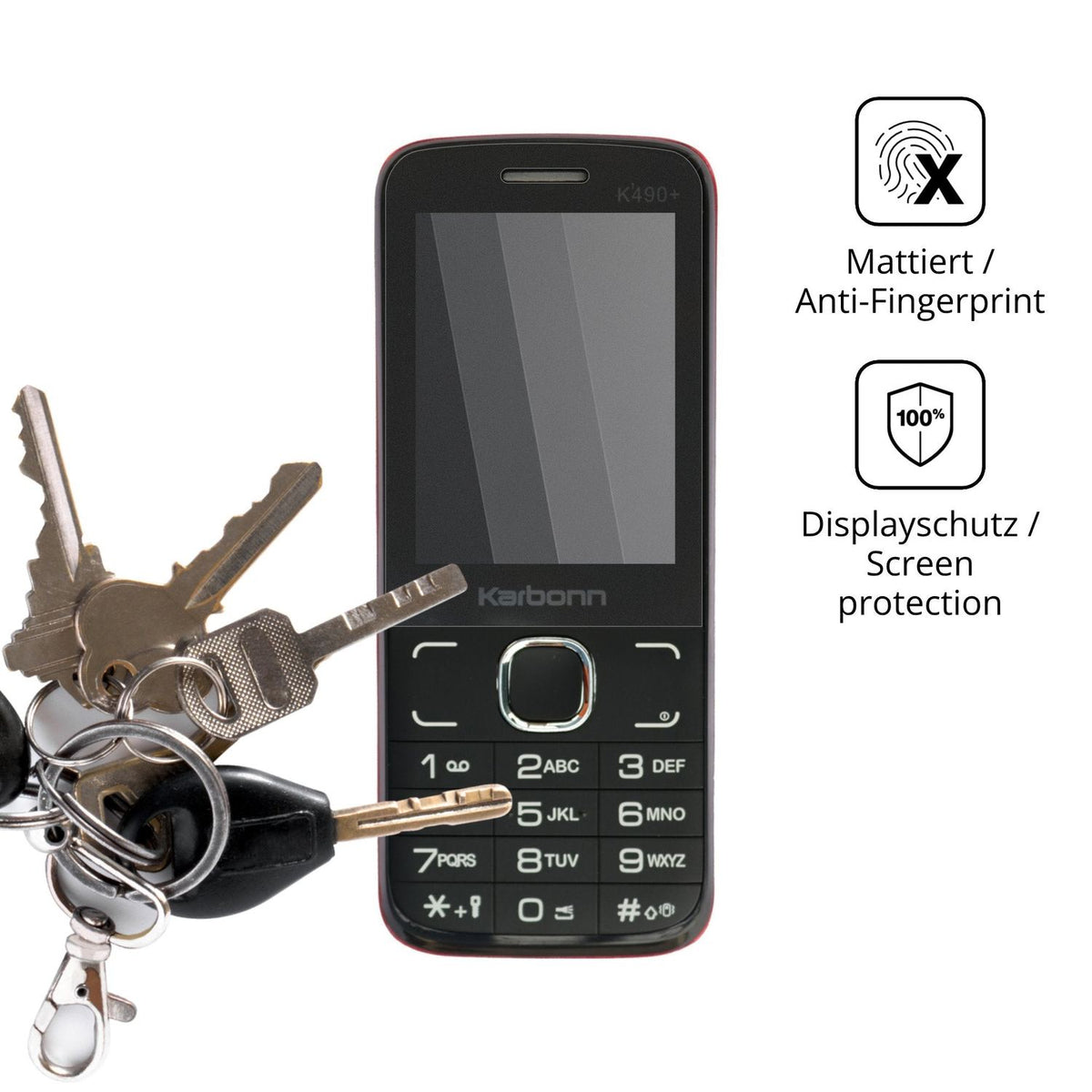 dipos Displayschutz für Karbonn K490 Plus, mattierte Oberfläche, Blickschutzfilter und perfekter Passform