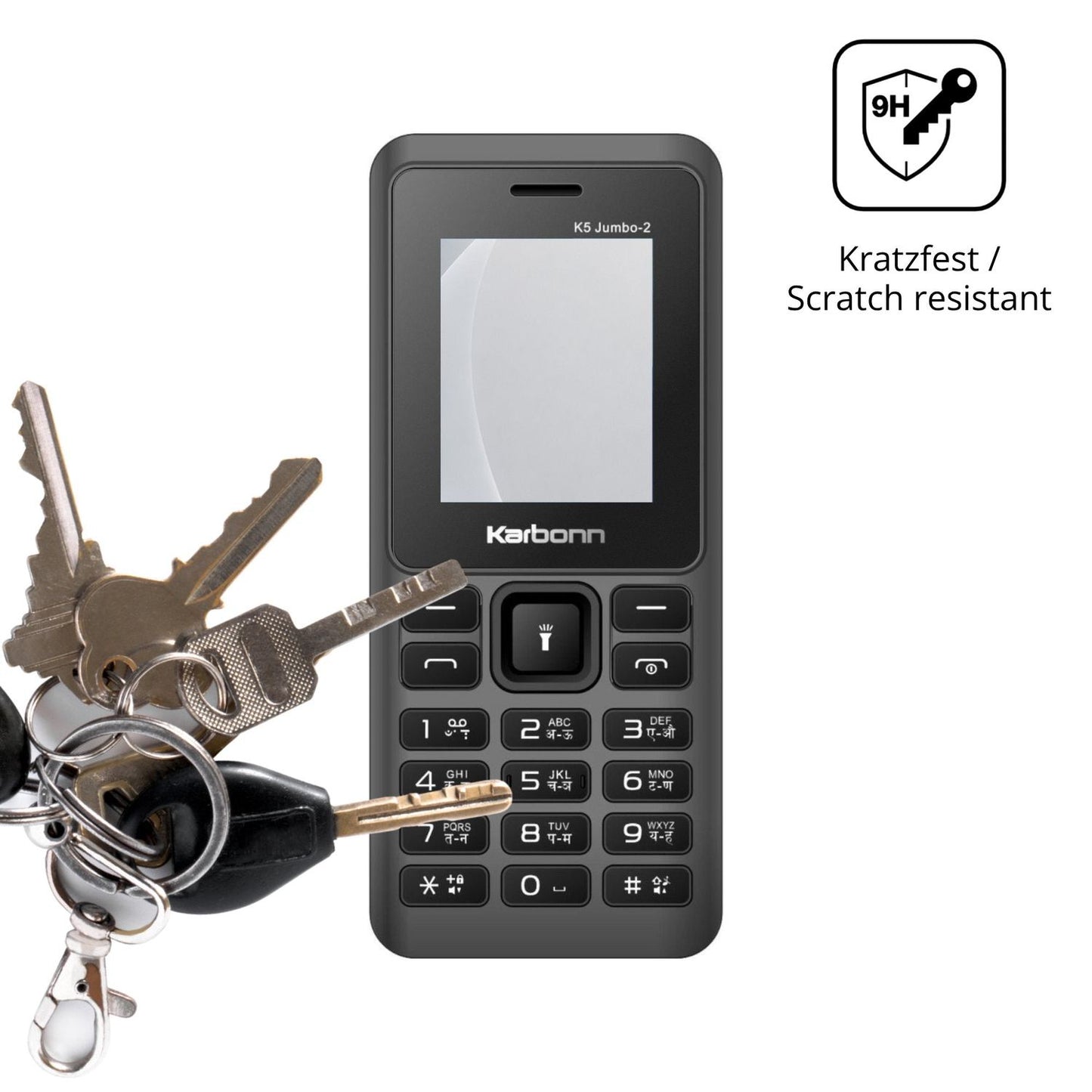 dipos Displayschutz für Karbonn K5 Jumbo 2, mattierte Oberfläche, robuste Festigkeit und perfekte Passform