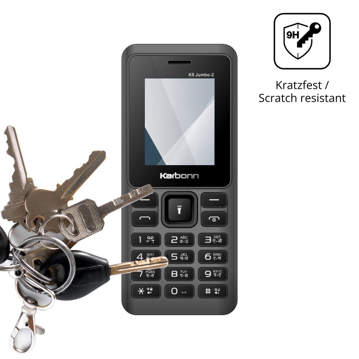 dipos Displayschutz für Karbonn K5 Jumbo 2, transparente Oberfläche, perfekte Passform auch für die Rundungen