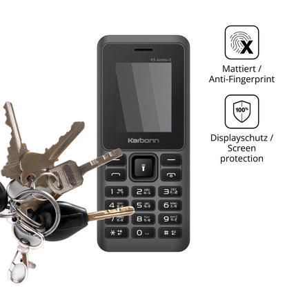 dipos Displayschutz für Karbonn K5 Jumbo 2, mattierte Oberfläche, Blickschutzfilter und perfekter Passform