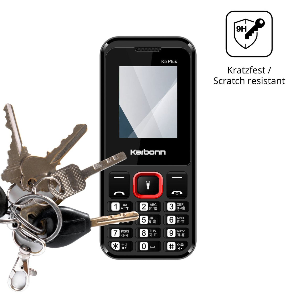 dipos Displayschutz für Karbonn K5 Plus, transparente Oberfläche, perfekte Passform auch für die Rundungen