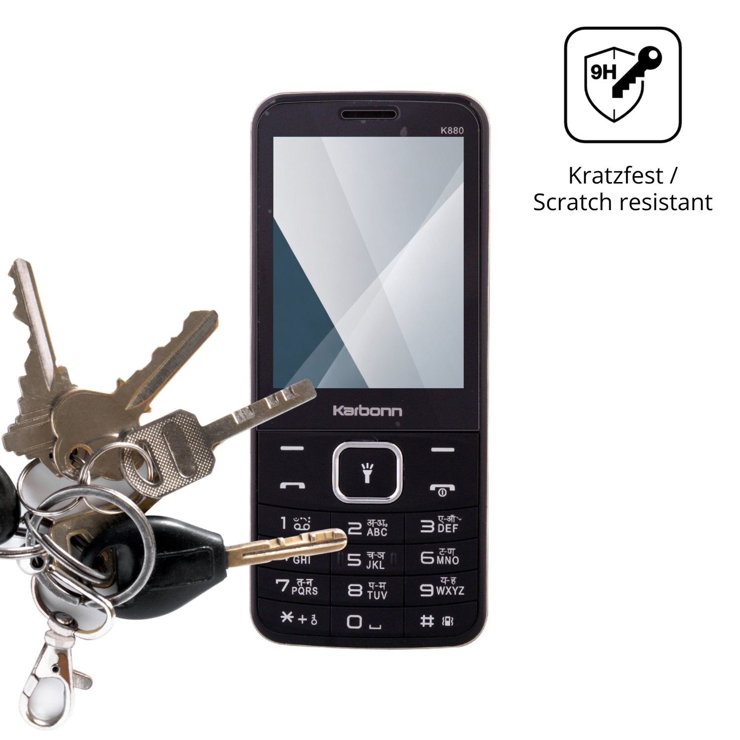 dipos Displayschutz für Karbonn K880, transparente Oberfläche, perfekte Passform auch für die Rundungen