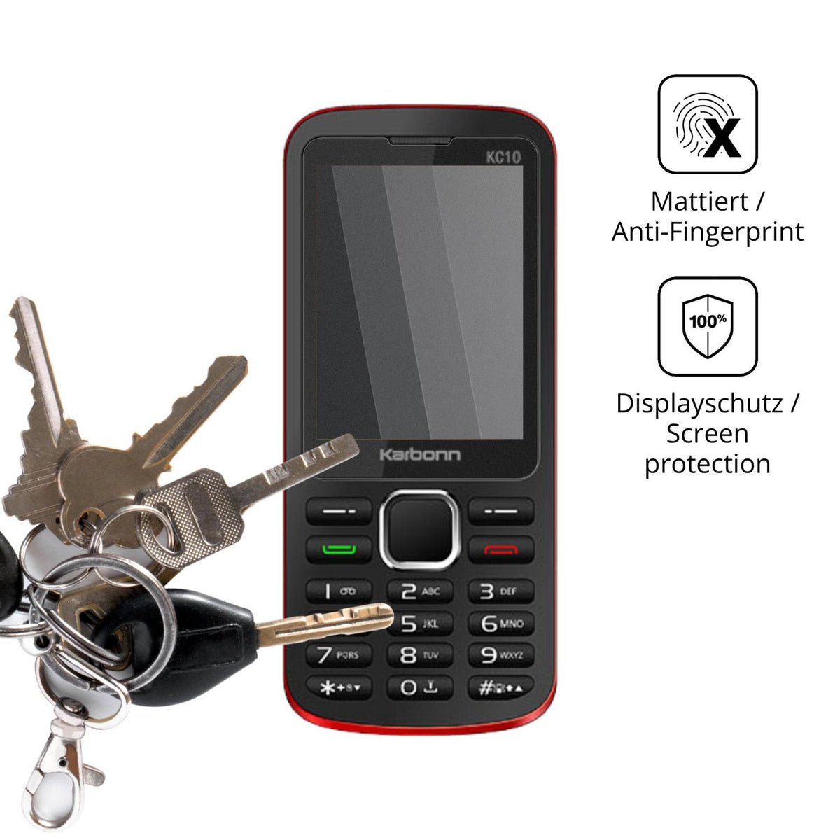 dipos Displayschutz für Karbonn KC10, mattierte Oberfläche, Blickschutzfilter und perfekter Passform