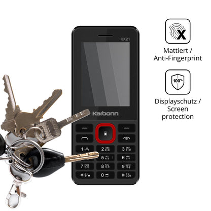 dipos Displayschutz für Karbonn KX21, mattierte Oberfläche, Blickschutzfilter und perfekter Passform