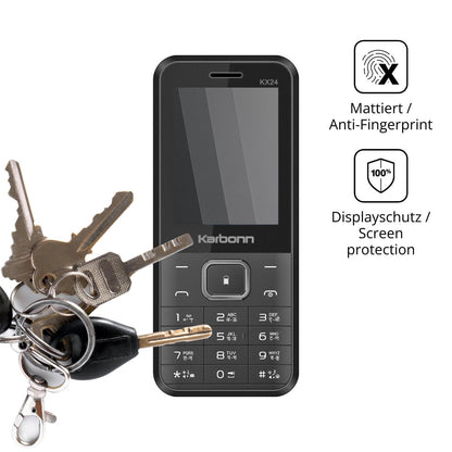 dipos Displayschutz für Karbonn KX24, mattierte Oberfläche, Blickschutzfilter und perfekter Passform