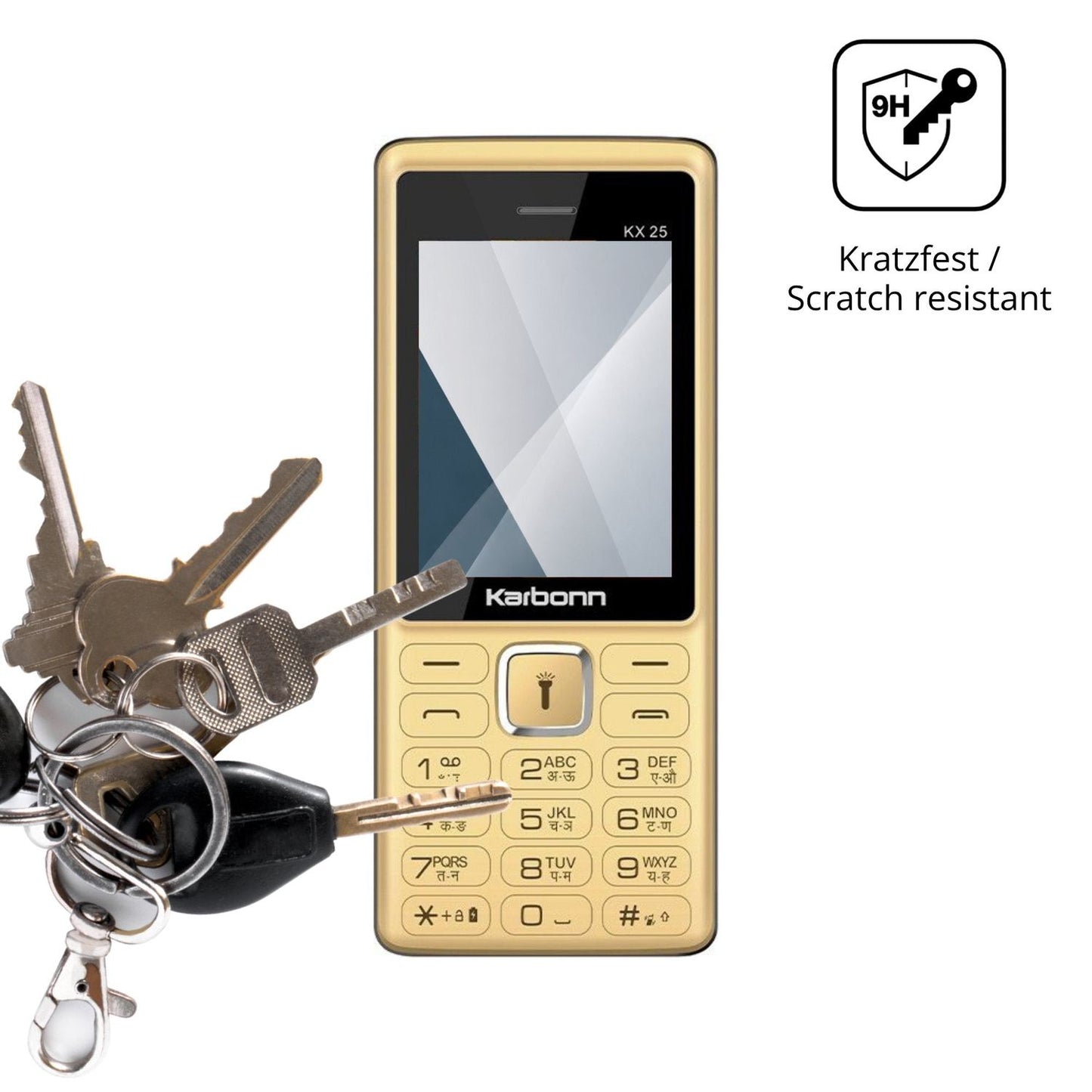 dipos Displayschutz für Karbonn KX25, transparente Oberfläche, perfekte Passform auch für die Rundungen