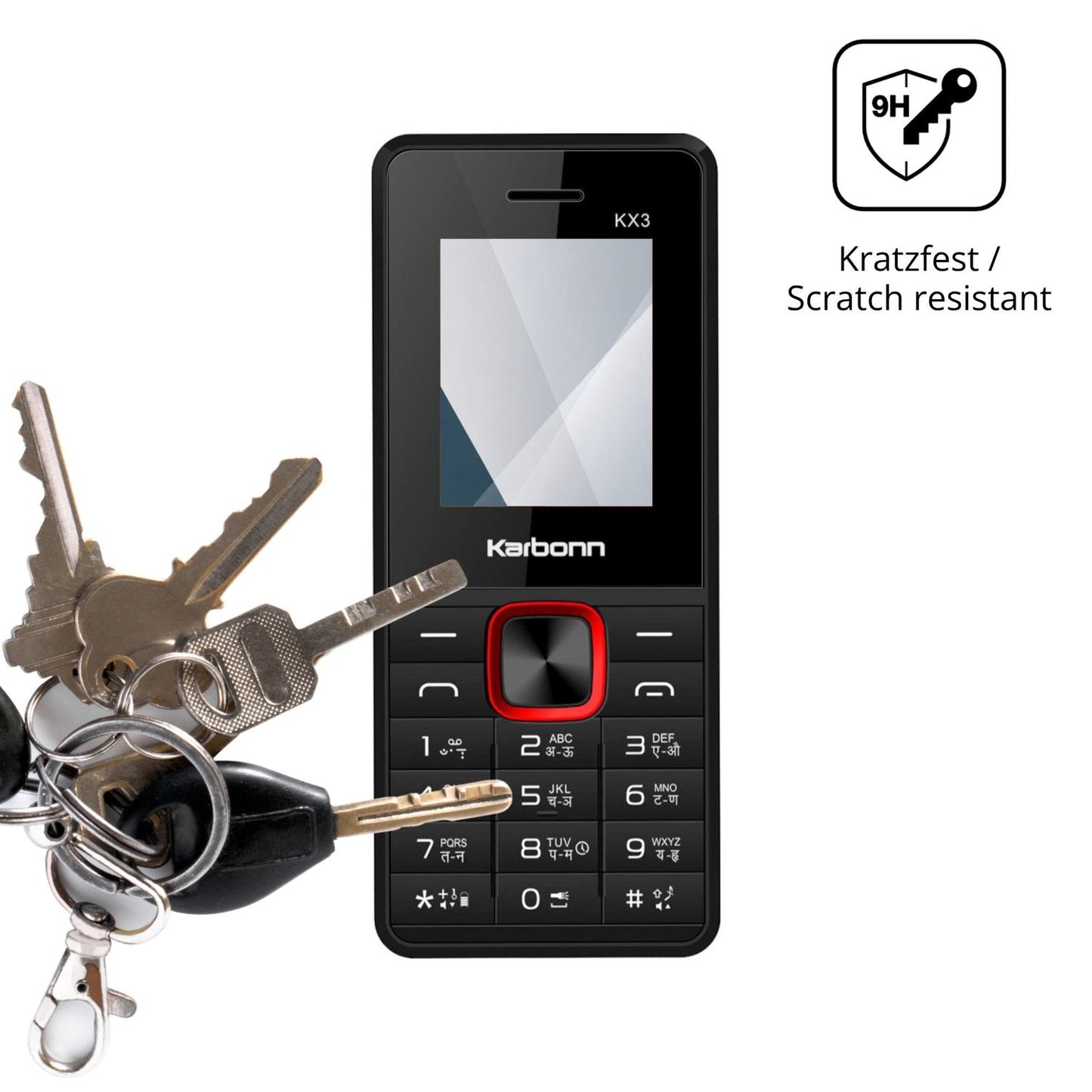 dipos Displayschutz für Karbonn KX3, transparente Oberfläche, perfekte Passform auch für die Rundungen