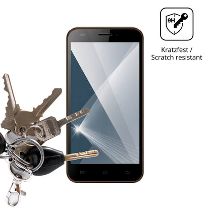 dipos Displayschutz für Karbonn Titanium S200 HD, transparente Oberfläche, perfekte Passform auch für die Rundungen