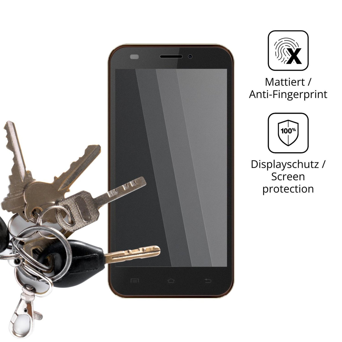 dipos Displayschutz für Karbonn Titanium S200 HD, mattierte Oberfläche, Blickschutzfilter und perfekter Passform