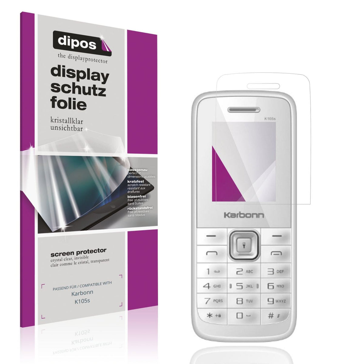 4x Schutzfolie klar für Karbonn K105s Display-Schutzfolie
