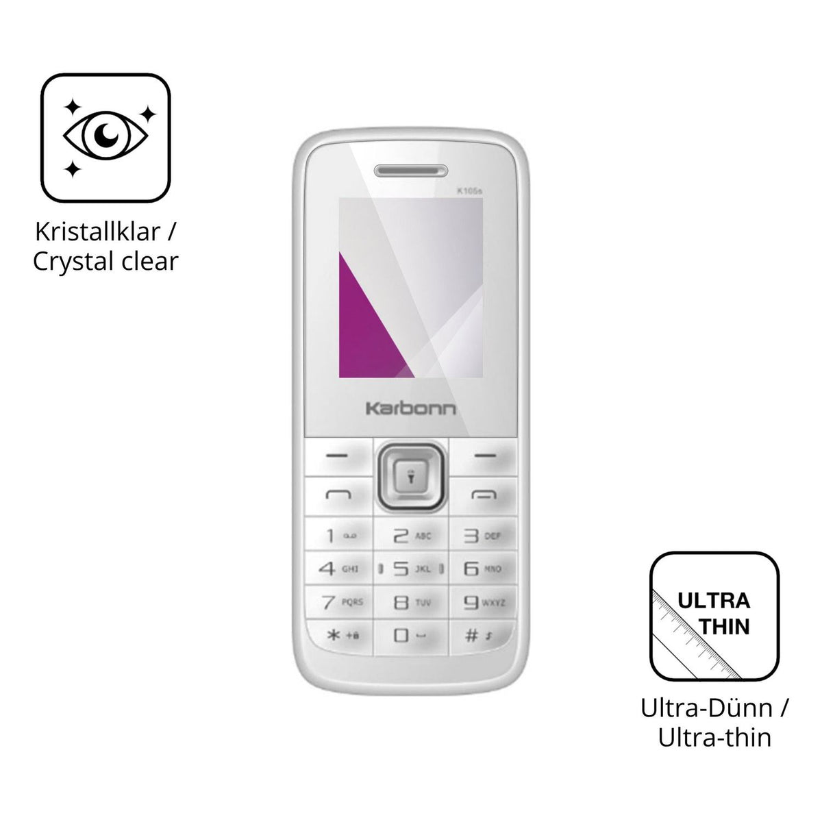 4x Schutzfolie klar für Karbonn K105s Display-Schutzfolie