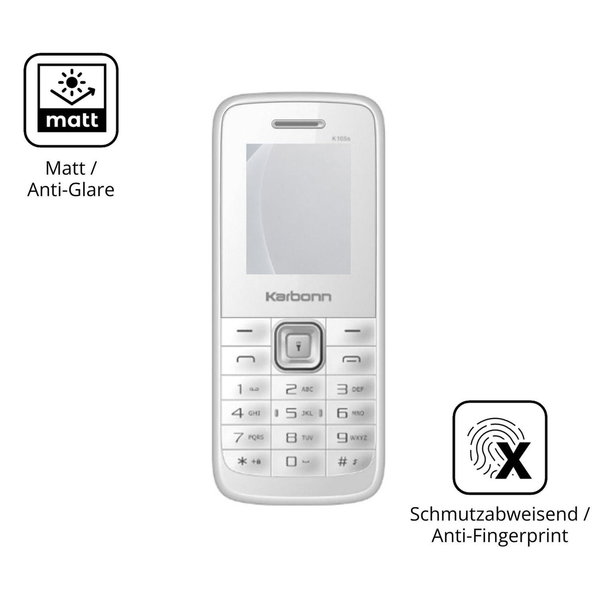 2x 9H Schutzfolie matt für Karbonn K105s Panzerfolie