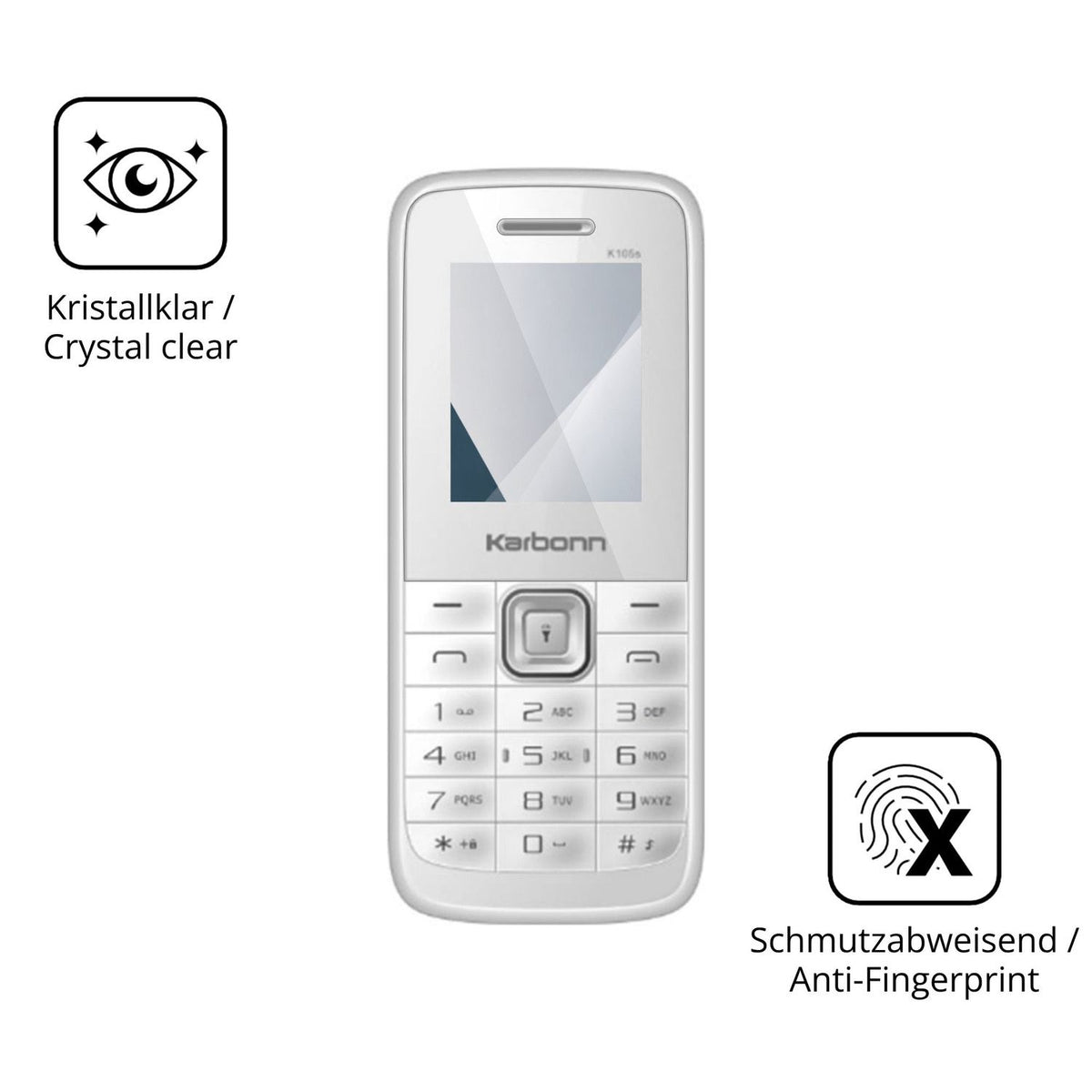 2x 9H Schutzfolie für Karbonn K105s Panzerfolie