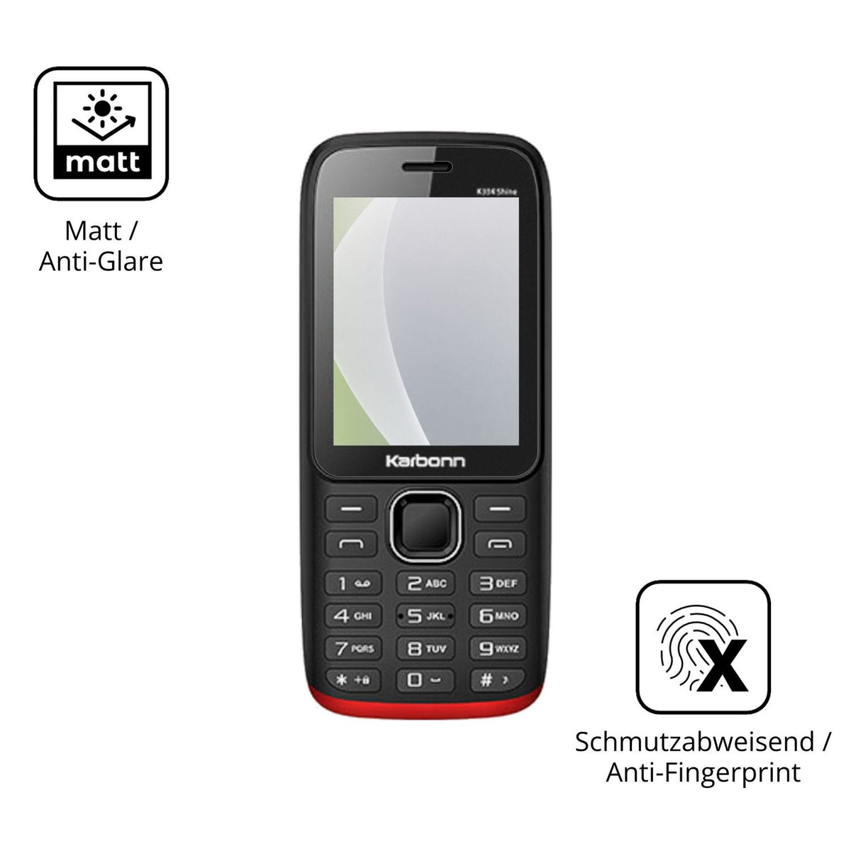 4x Schutzfolie matt für Karbonn K334 Shine Display-Schutzfolie
