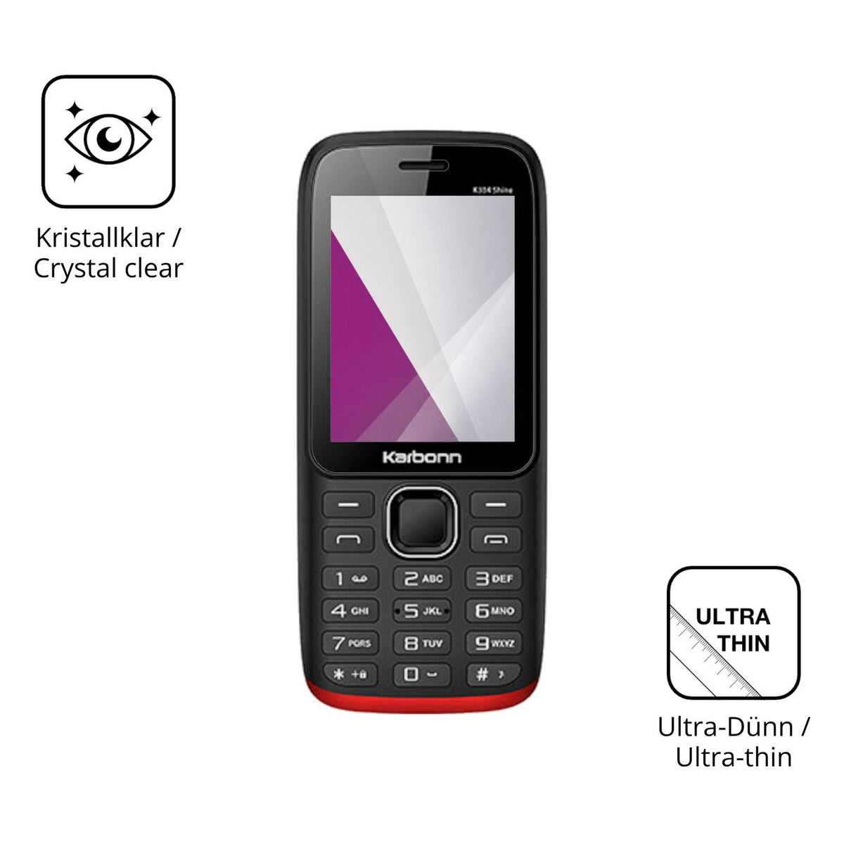 4x Schutzfolie klar für Karbonn K334 Shine Display-Schutzfolie