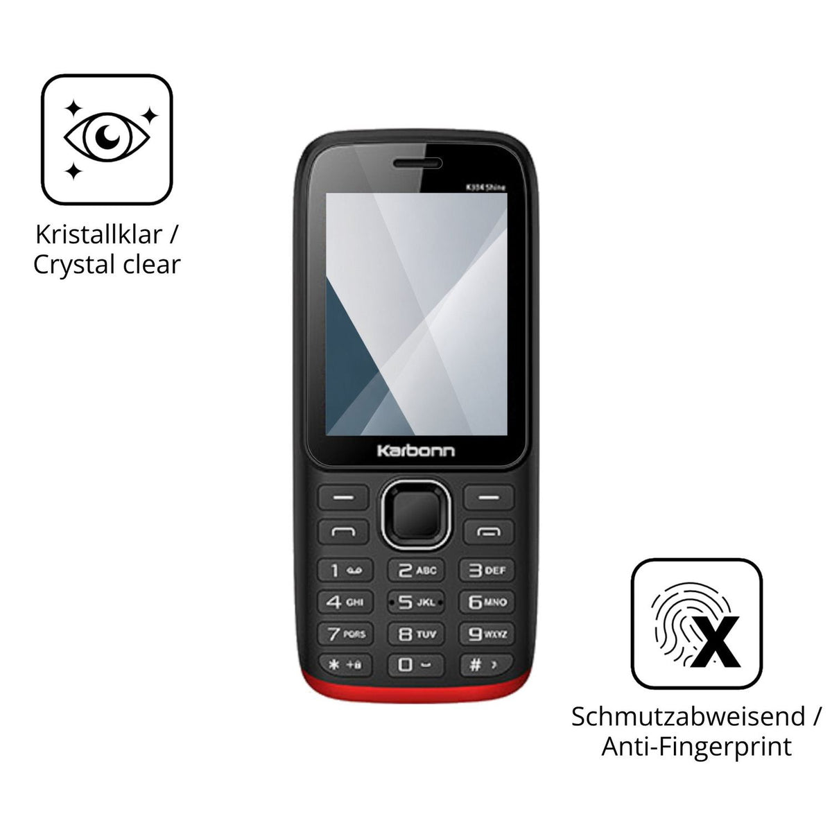 2x 9H Schutzfolie für Karbonn K334 Shine Panzerfolie