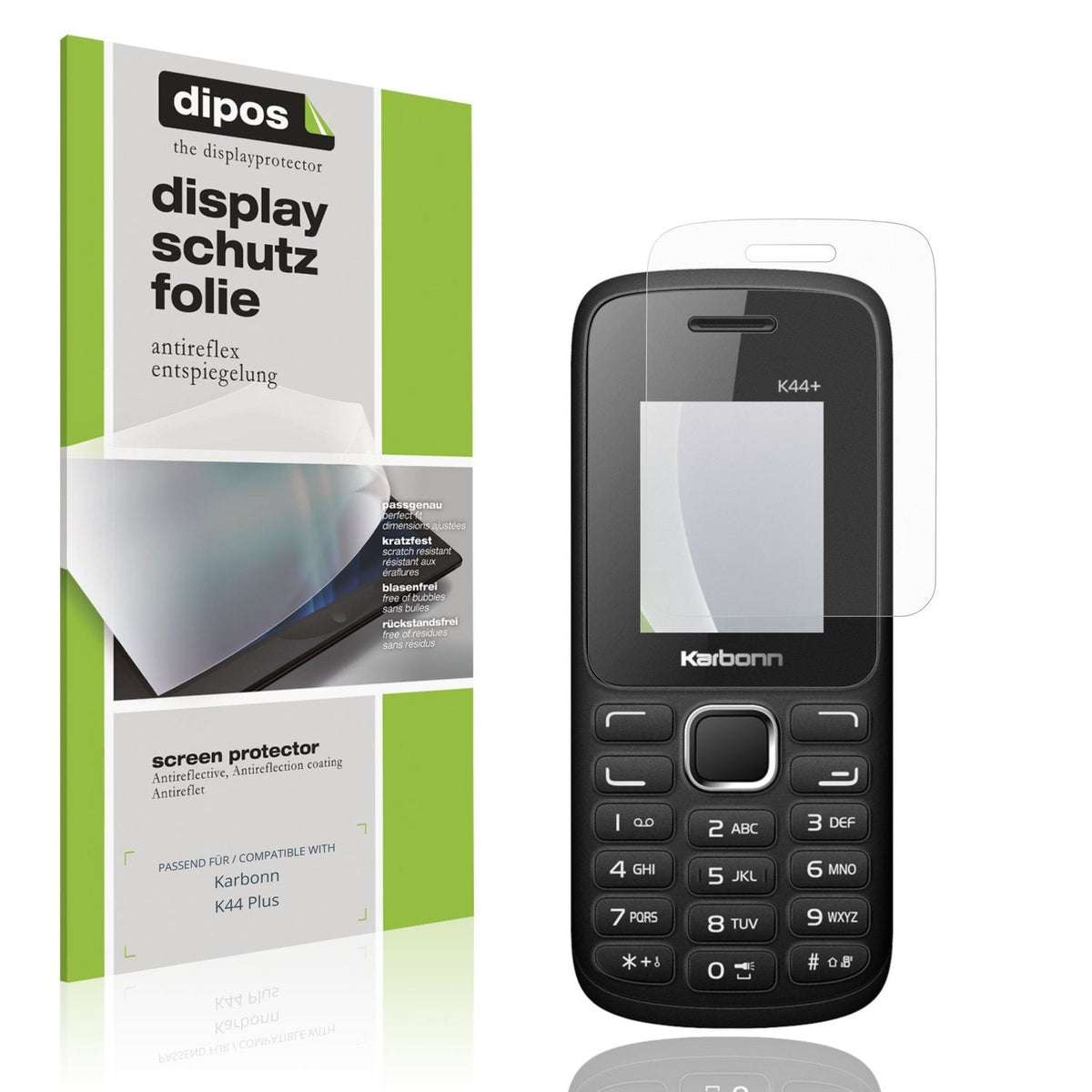 4x Schutzfolie matt für Karbonn K44 Plus Display-Schutzfolie