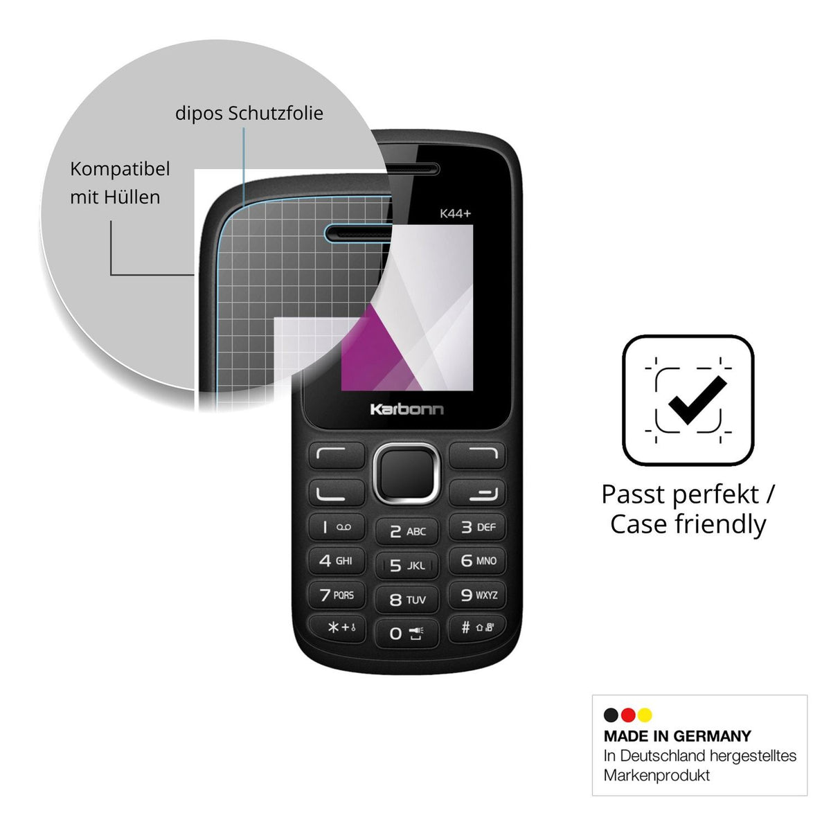 4x Schutzfolie klar für Karbonn K44 Plus Display-Schutzfolie
