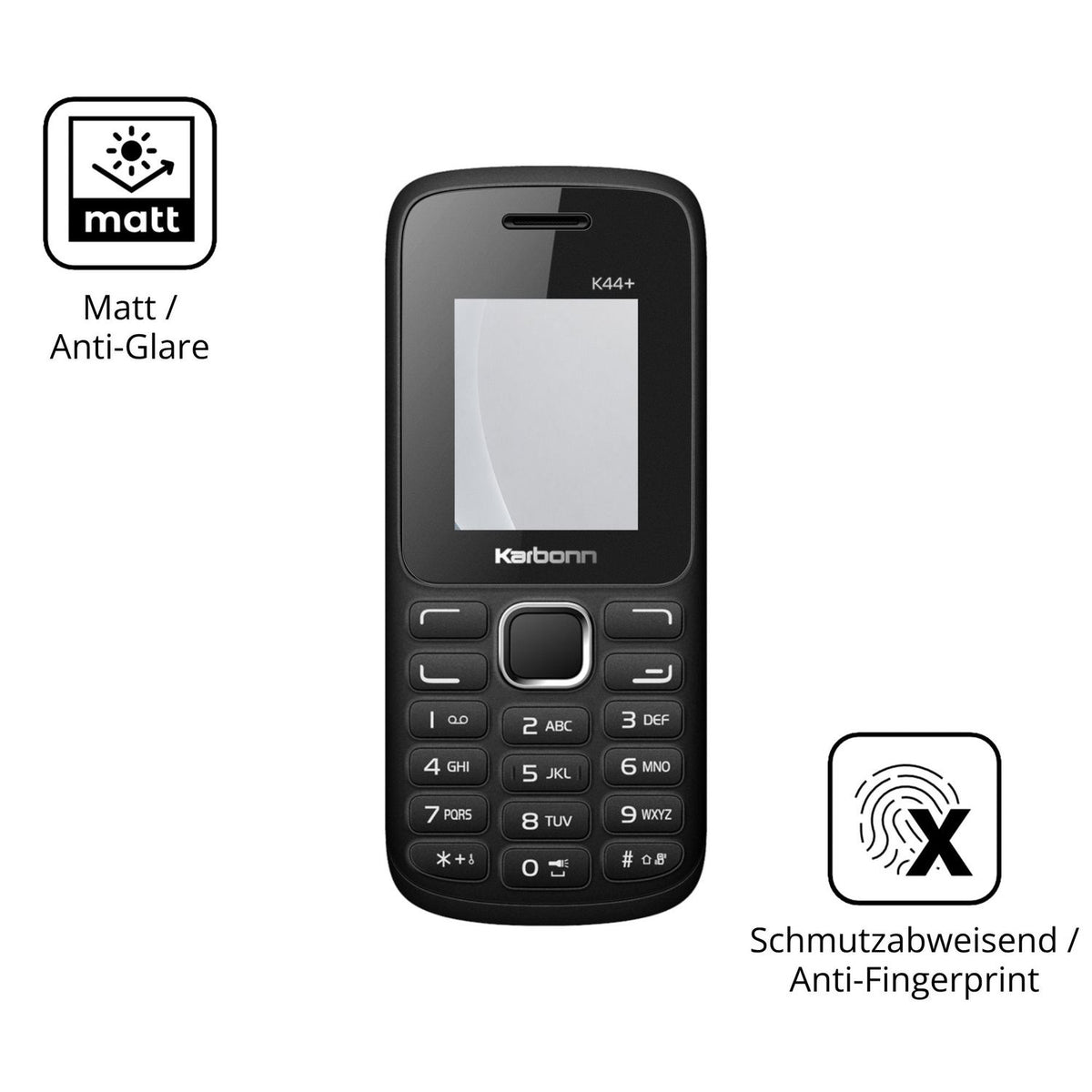 2x 9H Schutzfolie matt für Karbonn K44 Plus Panzerfolie